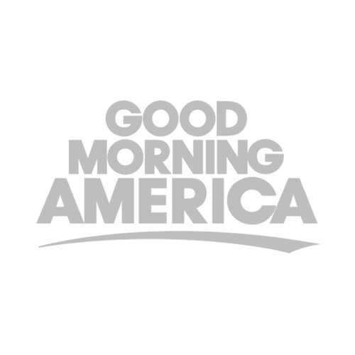Gray Good Morning America logo with bold uppercase text stacked above a curved underline.