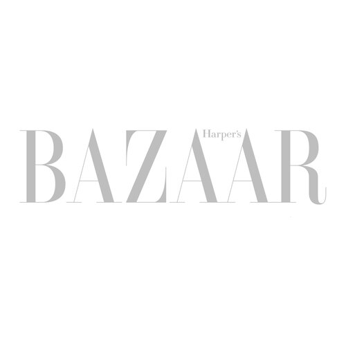 Gray Harpers BAZAAR logo in an elegant, tall serif font on a white background.