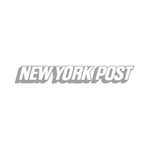 Gray New York Post logo in bold, italicized uppercase letters with a slight shadow effect