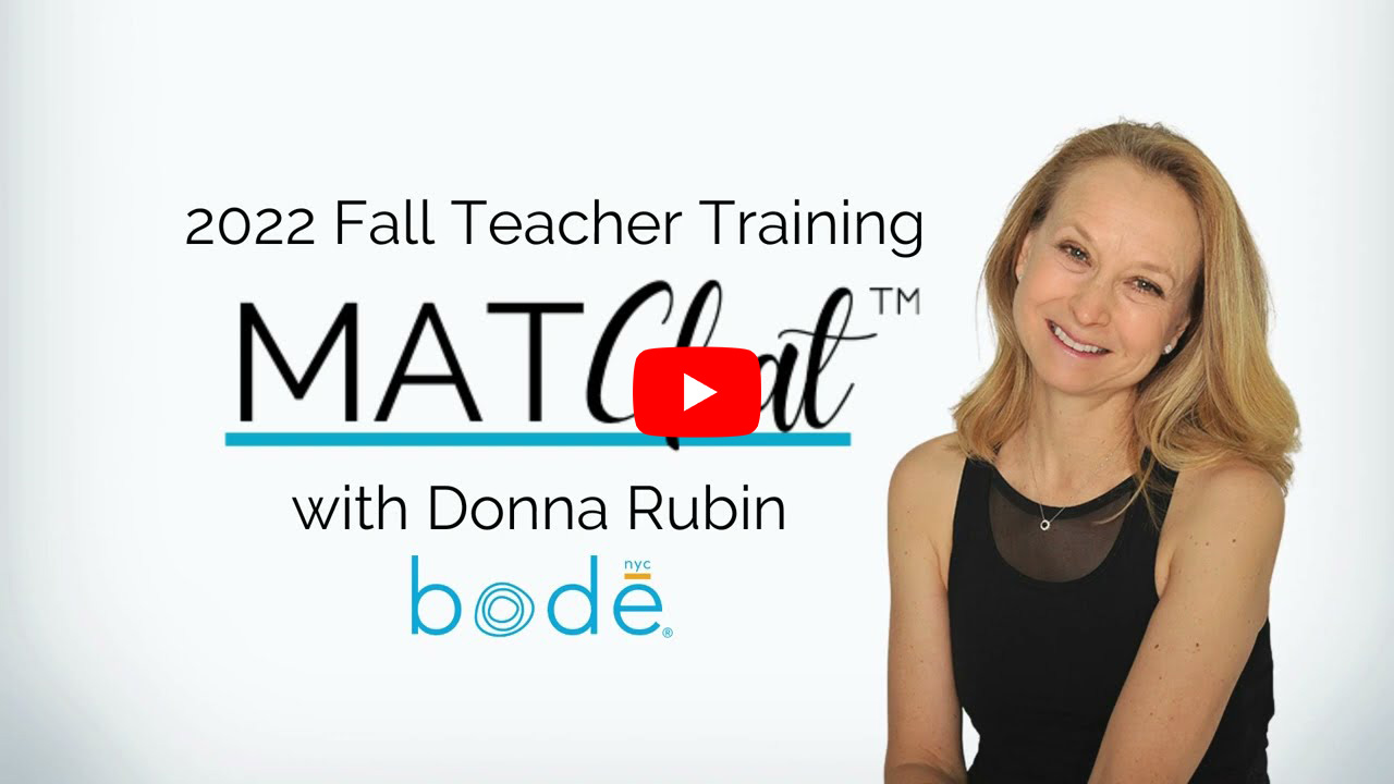 2022 Fall Teacher Training, featuring the MATChat logo, headshot of Donna Rubin and information, with a video play button, this video link will open in a new tab.