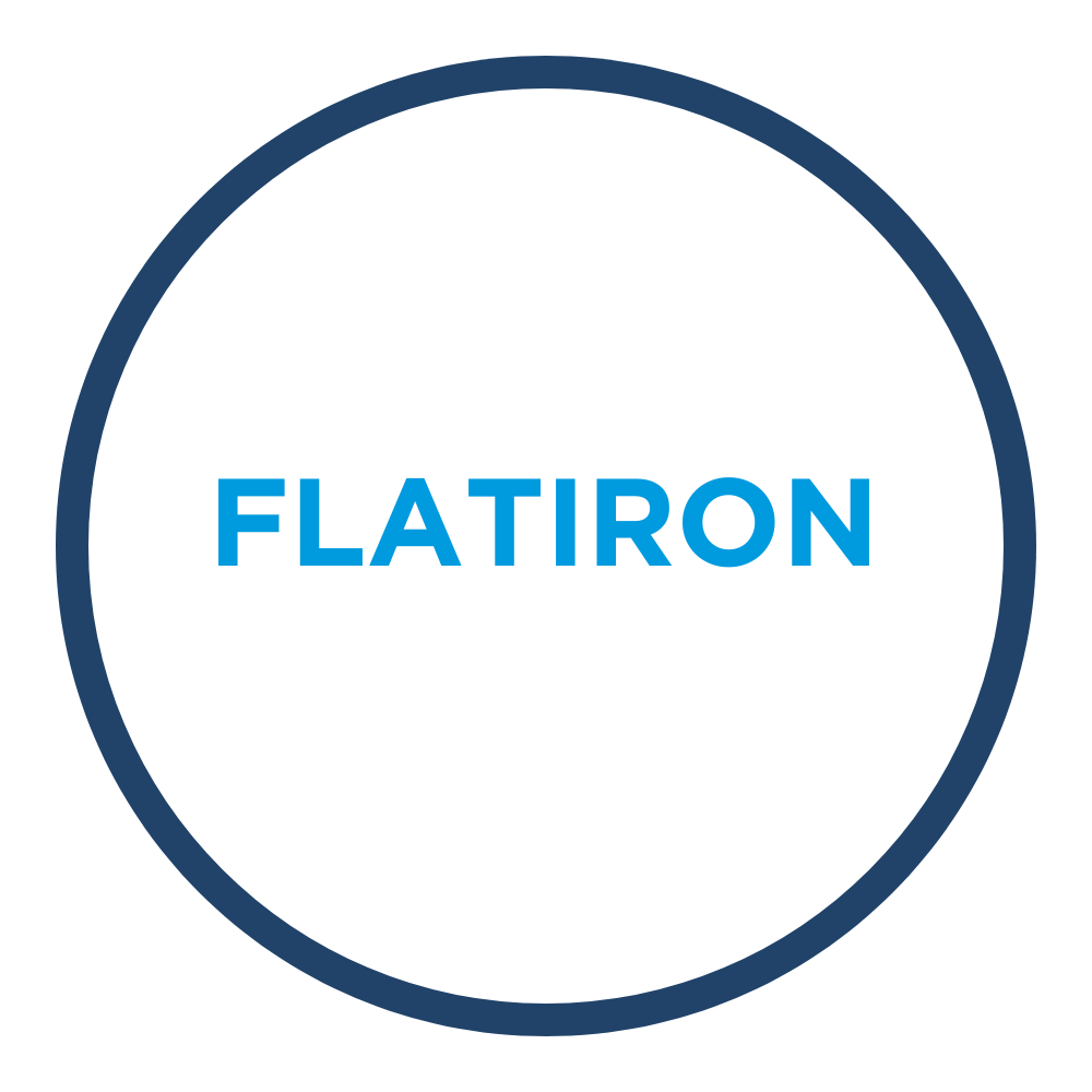 Blue word FLAT centered inside a dark blue circle on a white background. This Link will open in new tab.