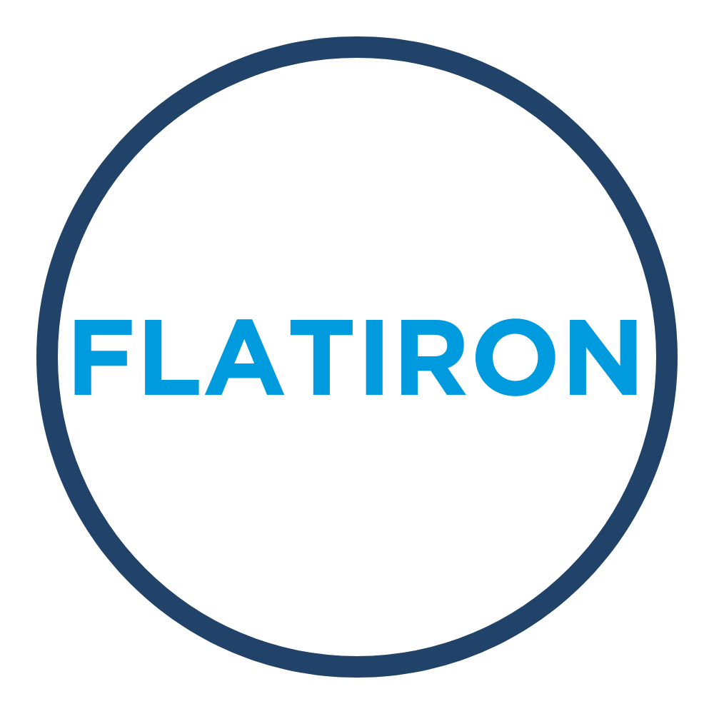 Blue word FLAT centered inside a dark blue circle on a white background. This Link will open in new tab.